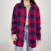 Flannel - XXL - Red/Navy Blue Flannel - 4 DOTS